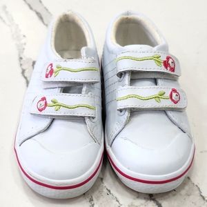 Kidlooks Leather Flower Embroidery Sneakers New